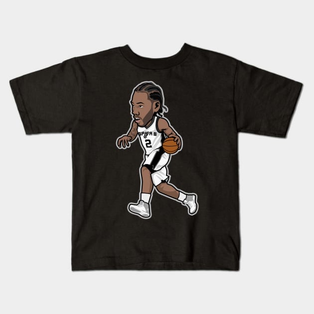 Kawhi Leonard Cartoon Fan Kids T-Shirt by ray1007